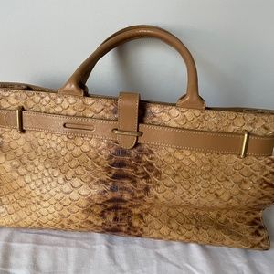 Furla Croc Embossed satchel handbag